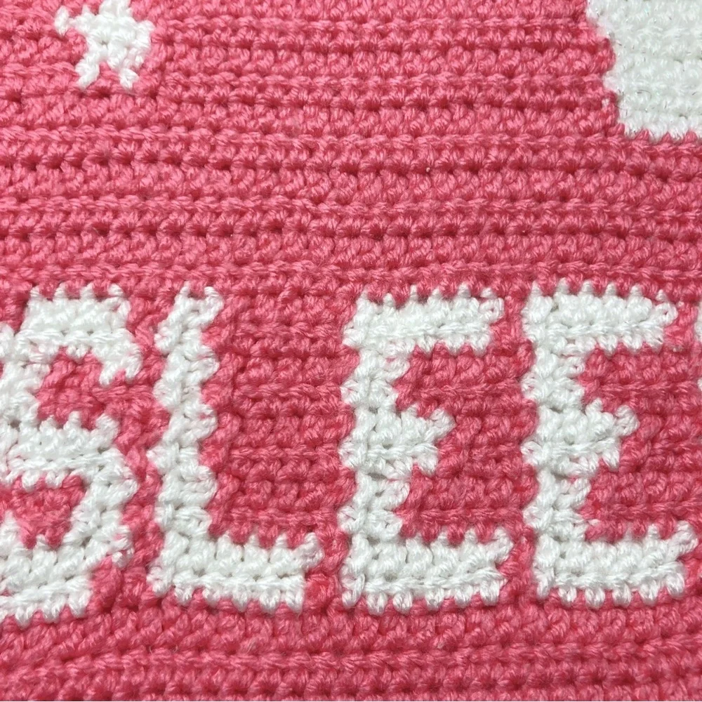 Hand Crochet Afghan Princess Baby Blanket Throw Pink